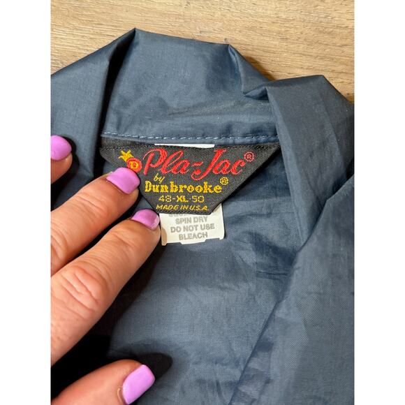 Vintage Pla-Jac by Dunbrooke Parkview Windbreaker Jacket Navy Blue Nylon Size XL - Picture 3 of 5